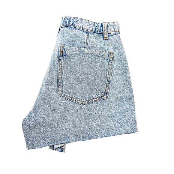 Zara Vintage Acid Wash Denim Skort Front Pockets Size Small NWT - Picture 7 of 7